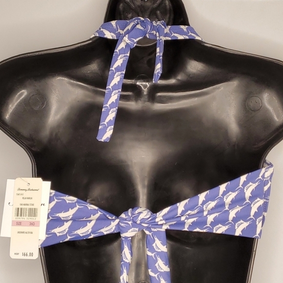 Tommy Bahama bikini halter top halter top. Sze 36D Whale pattern - Picture 2 of 7